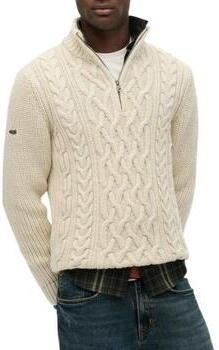 Superdry Sweater Half Zip Pullover Jacob Cable Ecru