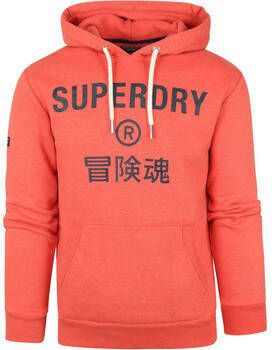 Superdry Sweater Hoodie Logo Oranje Rood
