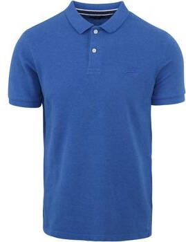 Superdry T-shirt Classic Pique Polo Mid Blauw