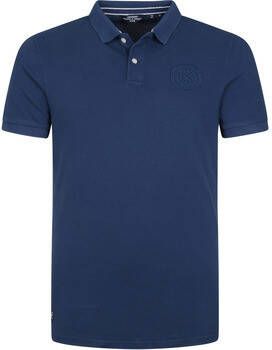 Superdry T-shirt Classic Polo Pique Logo Donkerblauw