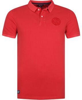 Superdry T-shirt Classic Polo Pique Logo Rood