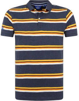 Superdry T-shirt Classic Polo Strepen Donkerblauw