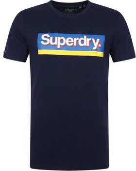 Superdry T-shirt Classic T-Shirt Logo Donkerblauw
