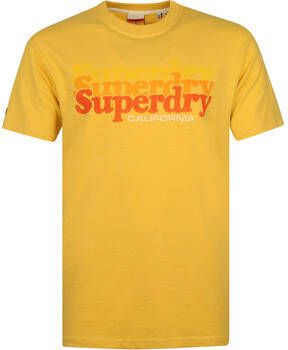 Superdry T-shirt Classic T-Shirt Logo Geel
