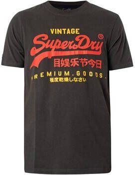Superdry T-shirt Korte Mouw Gebarsten klassiek vintage logo Heritage T-shirt