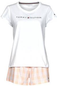 Shortama met tommy hilfiger logo opschrift & flag op borsthoogte
