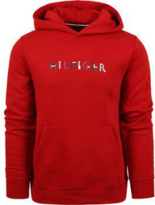 Tommy Hilfiger Sweater Hoodie Logo Rood