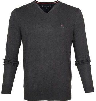 Tommy Hilfiger Sweater Pullover V-Hals Antraciet