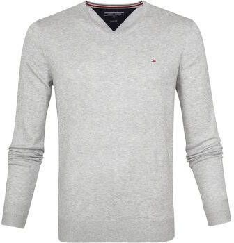 Tommy Hilfiger Sweater Pullover V-Hals Lichtgrijs
