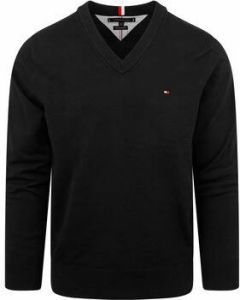 Tommy Hilfiger Sweater Pullover V-Hals Zwart