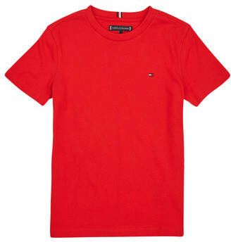 Tommy Hilfiger T-shirt rood Jongens Katoen Ronde hals Effen 164