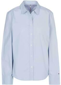 Tommy Hilfiger Overhemdblouse FIL A FIL REGULAR SHIRT LS met een afgeronde zoom