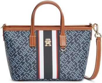 Tommy Hilfiger mini shopper TH Monoplay met logoprint donkerblauw