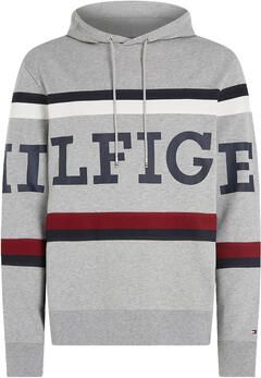 Tommy Hilfiger Heren Global Stripe Katoenen Sweatshirt Gray Heren