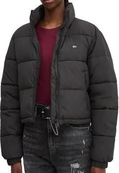 Tommy Jeans Zwarte Pufferjas Urban Stijl Black Dames