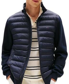 Tommy Hilfiger Blauwe Gewatteerde Jas Mix Media Stand Kraag Blue Heren - Foto 8