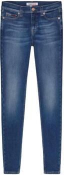 Tommy Hilfiger Skinny Gewassen Jeans met Knoopsluiting Blue Dames