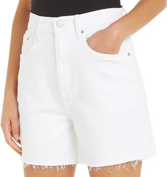Tommy Jeans Geregenereerde Katoenmix Shorts met Elastaan White Dames