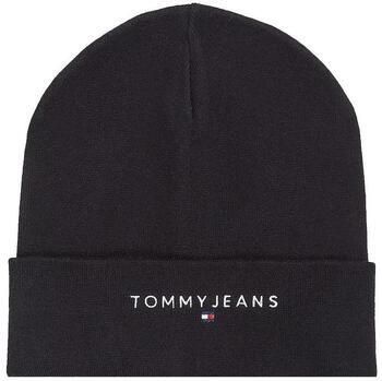 Tommy Jeans Geborduurde Katoenen Beanie Logo Black Heren
