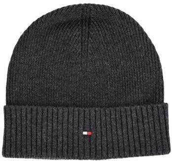 Tommy Hilfiger Gebreide muts TH FLAG PIMA COTTON BEANIE met logoborduurwerk met kasjmier aandeel Unisex