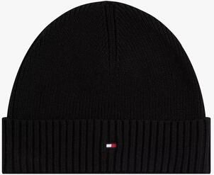 Tommy Hilfiger Gebreide muts TH FLAG PIMA COTTON BEANIE met logoborduurwerk met kasjmier aandeel Unisex