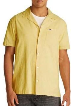 Tommy Jeans Regular fit vrijetijdsoverhemd van een mix van katoen en linnen