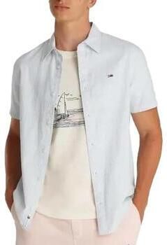 Tommy Jeans Regular fit vrijetijdsoverhemd van een mix van katoen en linnen