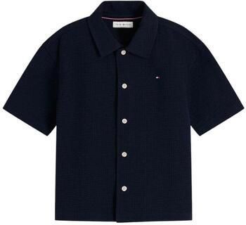 TOMMY HILFIGER Jongens Overhemden Jersey Seersucker Shirt Ss Donkerblauw