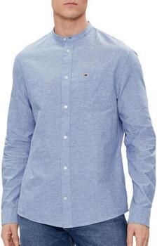 Tommy Jeans Regular fit vrijetijdsoverhemd van een mix van katoen en linnen