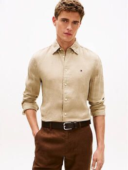 TOMMY HILFIGER Heren Overhemden Pigment Dyed Li Solid Rf Shirt Beige - Foto 12