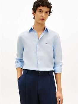 TOMMY HILFIGER Heren Overhemden Pigment Dyed Li Solid Rf Shirt Lichtblauw - Foto 9