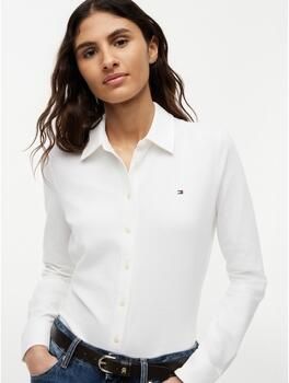Tommy Hilfiger Poloshirt 1985 SLIM PIQUE BTN DOWN LS met polokraag en label