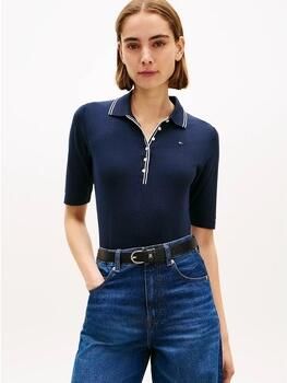 Tommy Hilfiger slim fit poloshirt van lyocellmix