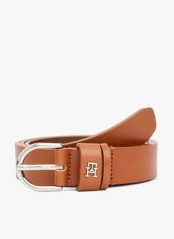 Tommy Hilfiger Leren riem ESSENTIAL EFFORTLESS 2.5 SILVER Eenvoudige doornsluiting metalen embleem