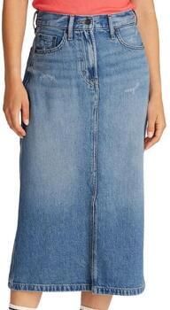 TOMMY JEANS rok CLAIRE MIDI SKIRT BI8036 in midi-lengte in blauwe was