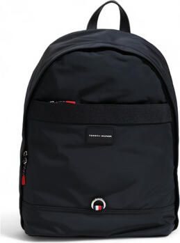 Tommy Hilfiger Zwarte Polyester Laptop Rugzak met Verstelbare Banden Black Heren