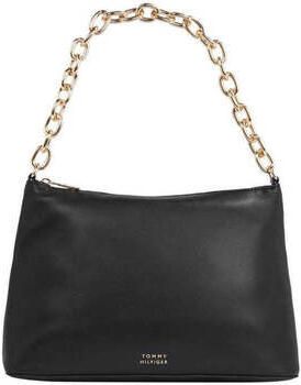 Tommy Hilfiger Hobo bags Casual Chic Leather Shoulder Bag in zwart