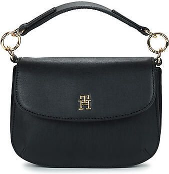 Tommy Hilfiger Zwarte Polyethyleen Handtas met Afneembaar Handvat Black Dames