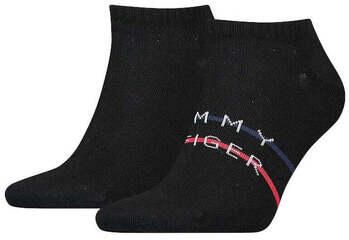 Tommy Hilfiger Sokken Heren Gestreepte Enkelsokken 2 Paar Zwart