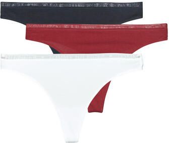 Tommy Hilfiger Underwear Slip LACE 3P THONG (EXT SIZES) met tommy hilfiger logoband (Set van 3)