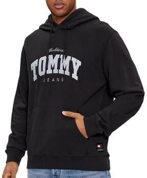 Tommy Hilfiger Zwarte lichtgewicht hoodie Varsity stijl Black Heren