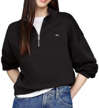 Tommy Jeans Zwarte rits katoenen sweatshirt Black Heren