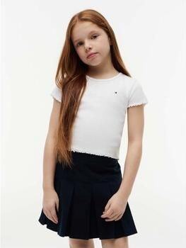 Tommy Hilfiger T-shirt ESSENTIAL RIB TOP met babylockranden en borduursel - Foto 13