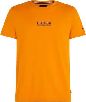 TOMMY HILFIGER Heren Polo's & T-shirts Small Hilfiger Tee Oranje