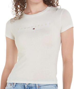 TOMMY JEANS Shirt met ronde hals TJW SLIM TONAL LINEAR TEE met geborduurd logo-opschrift