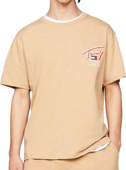 Tommy Jeans Beige 3D Street Logo T-shirt voor heren Beige Heren