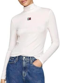 TOMMY JEANS Dames Truien & Vesten Tjw Slim Badge Mockneck Wit
