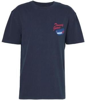 Tommy Jeans Blauw Kortemouw Grafisch T-shirt Blue Heren