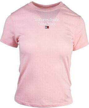 TOMMY JEANS Shirt met korte mouwen TJW BBY ESSENTIAL LOGO 1 SS met geprint label op borsthoogte - Foto 3