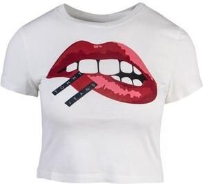 Tommy Jeans Gewassen Katoenen T-Shirt Lente Zomer Collectie White Dames
